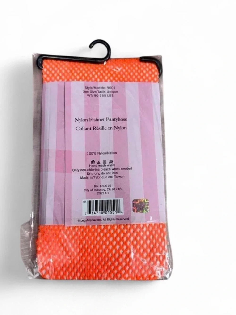 Y2K Deadstock 2000s scene rave leg avenue orange neon fishnets tights